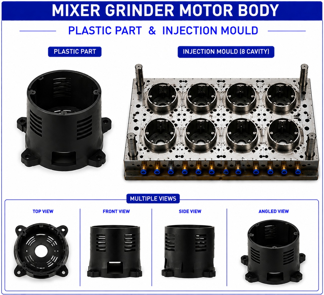 Mixer Grinder Plastic Motor Body Mould and Moulding Service